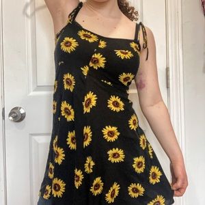 Zaful Sunflower Cotton Flowing Mini Dress
